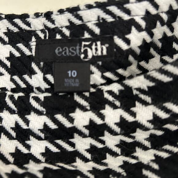 East 5th Maxi Skirt Houndstooth Black White SZ10 Classic Preppy A-Line - Picture 6 of 8